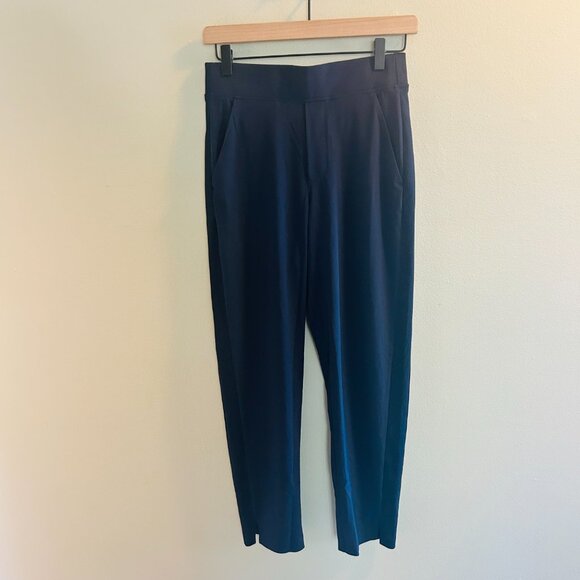 Athleta Brooklyn Mid Rise Ankle Pant Size 0 Navy Blue Pants Comfy Travel Neutral - Picture 3 of 11